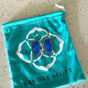 Kendra Scott Gold Drop Earrings in Blue